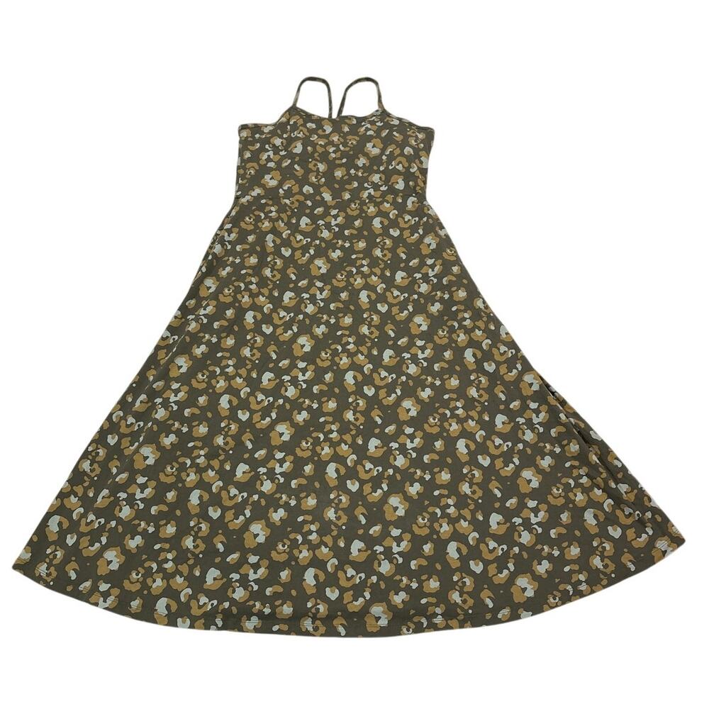 Pact Women XL Organic Cotton Fit & Flare Midi Dress Camo Pockets Casual Everyday - Picture 3 of 9